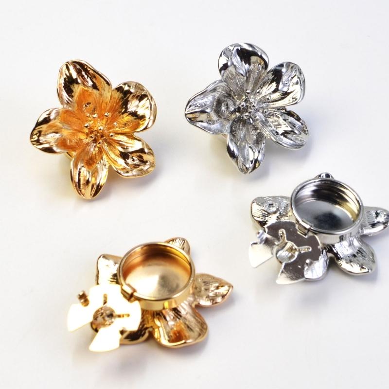 Flower Button Covers for Women Metal Cufflinks Blouses Shirt Decorative Clips Buttons Jewelry No Sewing Buttons Gift
