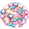 50 Perle di Cristallo a Griffa Singola da Cucire a Mano Trapanino Accessori Fai da Te per Abbigliamento Accessori Matrimonio Trapanino a Griffa da Cucire a Mano con Fori Perline Strass da Cucire