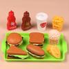 Kids Mini Kitchen Toy Girls Pretend Play Cooking Simulated Food Game Hamburger Sandwich Fries Boys Educational Gift 3+ Year Old