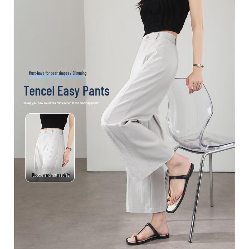 Lyocell Cotton Relaxed Cropped Wide-Leg Pants 2XL
