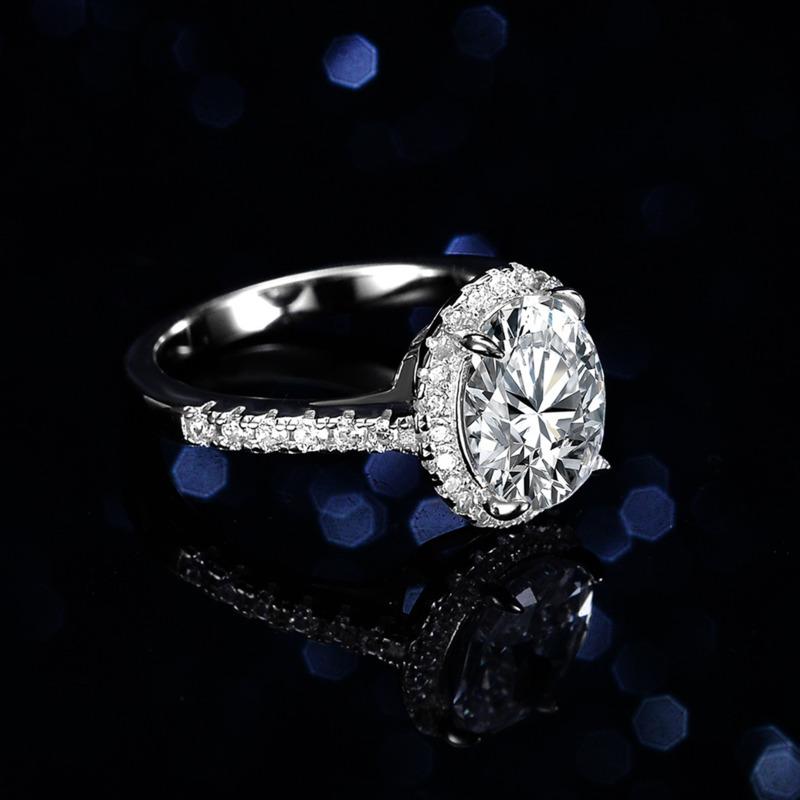 Bague Ringen Luxury 2.0 Carat Moissanite Oval Cut Diamond Rings For Women Band 100% 925 Sterling Silver Wedding Engagement Gift