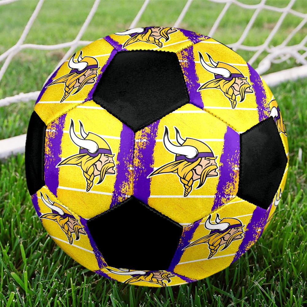 Minnesota Vikings Indoor Soccer Ball Colorful All Ages Size 5 Machine Stitched PVC Competition Ready Durable High-Bounce