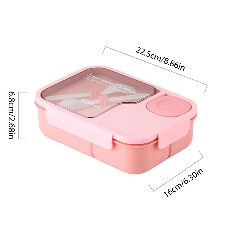 

Bento Lunch Box Kid s Lunch Box Microwaveable Bento Box with Tableware Kawaii Heated 3 Grid Sandwich Snack Food Box Food Storage 1450ml розовый