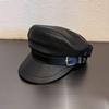 Artistic Leather Pu Beret Hat With Windproof And Warmth Features For Girls