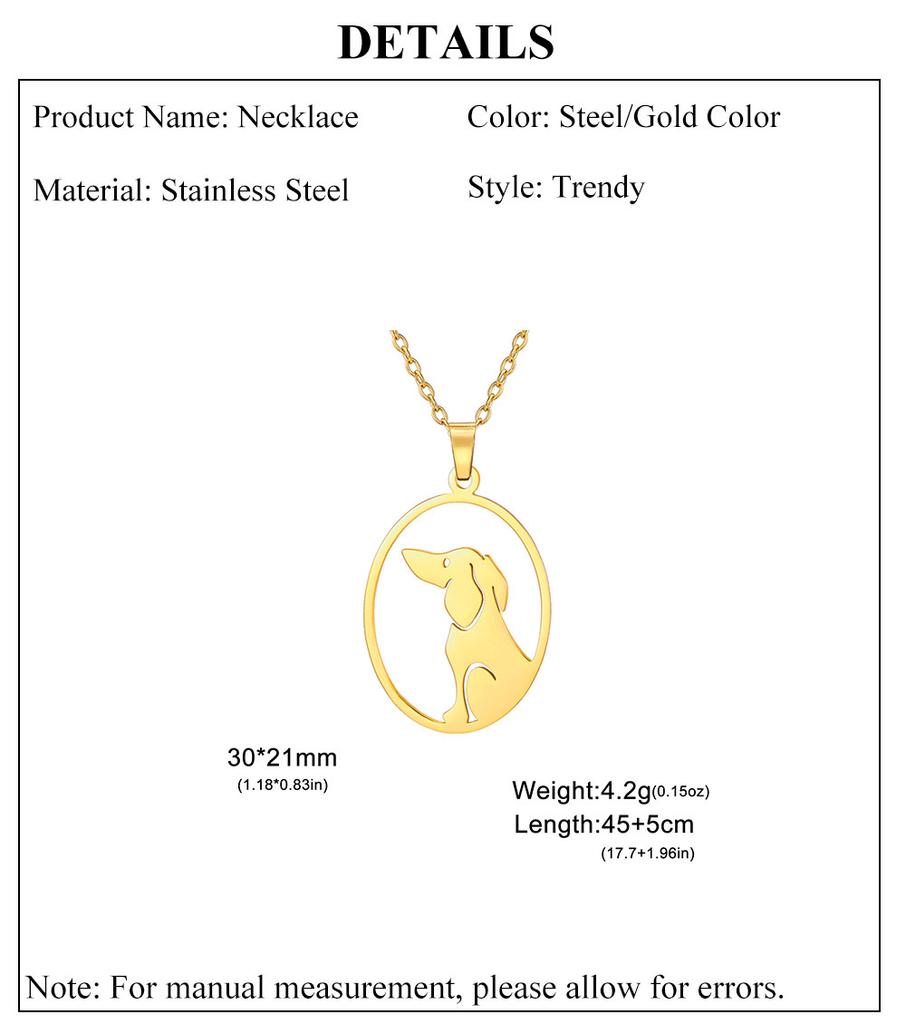 Cazador Cute Sitting Dog Pet Pendant Women's Necklace Golden Retriever Dachshund Choker Neck Chain Gift Stainless Steel Jewelry