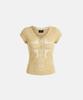 BADBLOOD Loyal Cross Lace Neck 1/2 Henley T-Shirt - Yellow