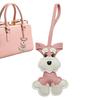 Adorable PU Leather Dog Keychain Pendant Collectible Charm Ornament for Teens Women Men Kids Animal Lovers Travel Bags