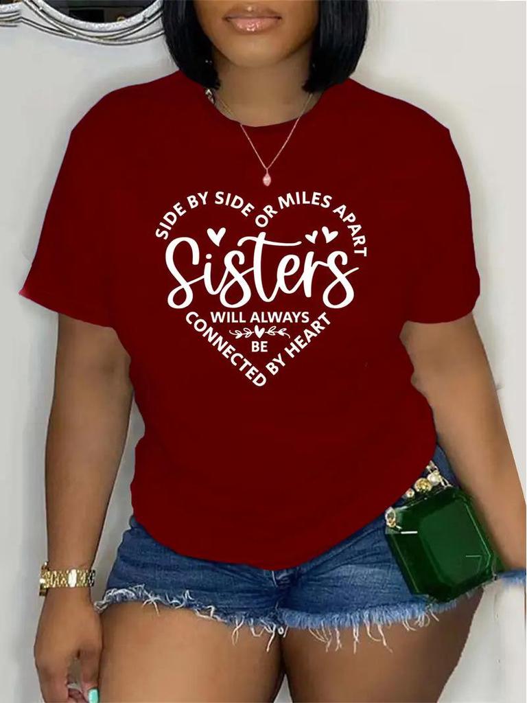 Women's Short-Sleeved Christmas Round Neck Top - Free Cross-Border Shipping