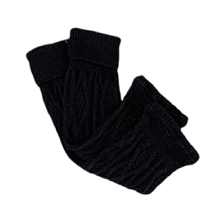Korean Turn Cuff Leg Warmers for Women Cable Knit Stretchy Footless Socks Students Solid Color Boot Covers Streetwear