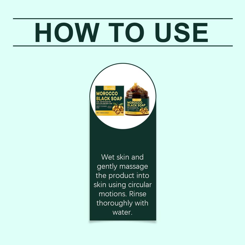 Marokkanische Schwarze Seife Akne Entfernung Reinigt Tief Peelt Spendet Feuchtigkeit Glättet die Haut Entfernt Tote Haut Verbessert Stumpfe Bade Seife