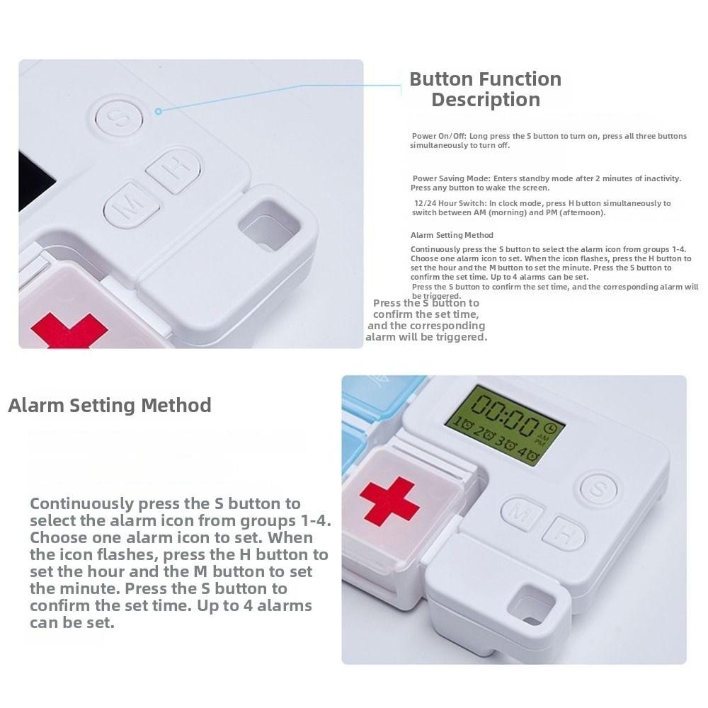 Alarm Timer Pill Storage Box Smart Reminder Medicine Box New Weekly Pill Organizer  Daily