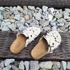 Fashion 2025 Spring Fashion Buckled Decorated Toe-cap Suede Slippers Closed Toe Solid Color Low Heel Novelty Women's Mules Large Size