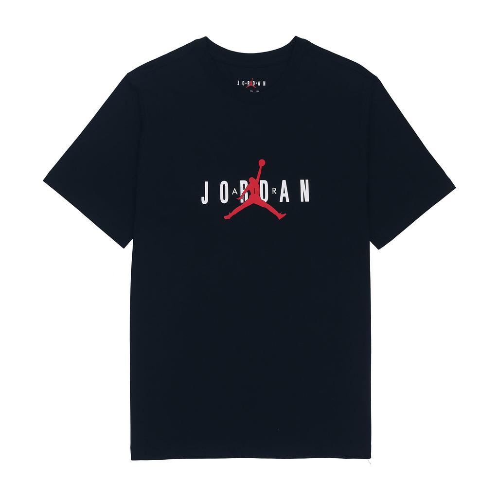 Jordan American Retro Letter Airman Logo Print Round Neck Casual Short Sleeve T-Shirt Men Tops Black DM1463-010