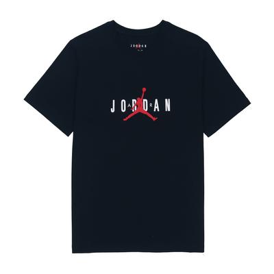 American Retro Letter Airman Logo Print Round Neck Casual Short Sleeve T-Shirt Men Tops Black DM1463-010