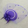 Vintage Style Pillbox Hat with Faux Pearls Mesh Feather Decor Hair Topper Headwear Weddings Events Hair Accessories