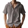 Camisa Ligera Transpirable de Manga Corta con Capucha Holgada para Hombre