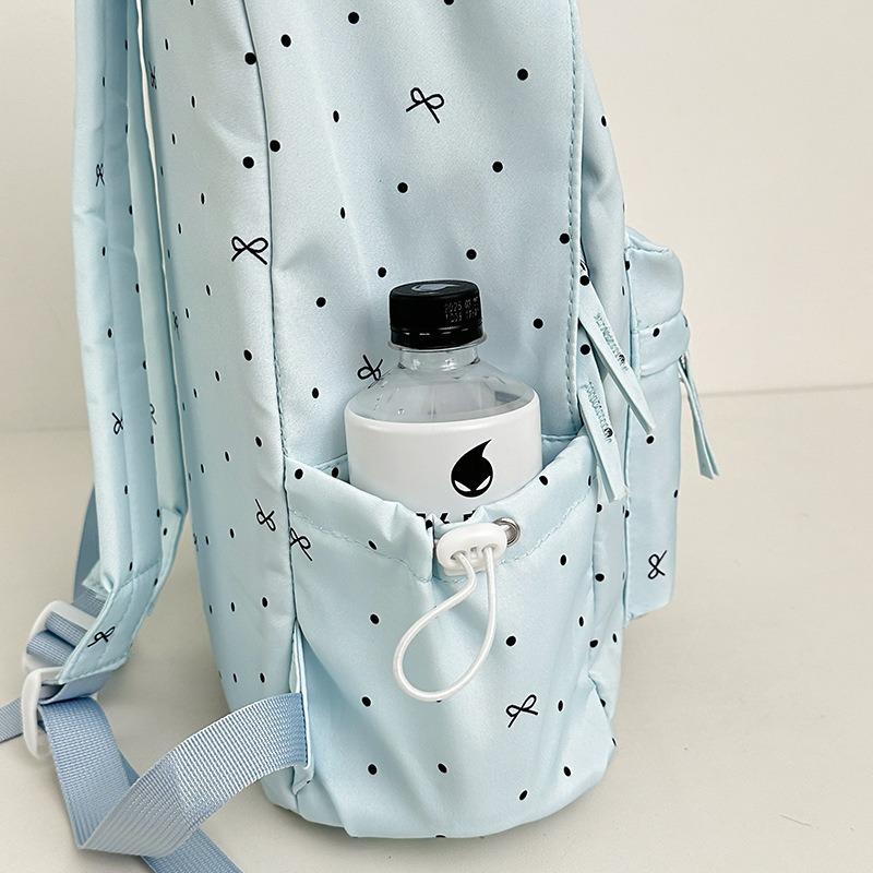 Rucksack Neuer Rucksack mit großer Kapazität für Mittelschüler Kleiner frischer Schulranzen Polka-Dot-Schleife Vielseitiger Rucksack