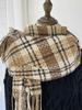 Autumn Winter Women Retro Knitted Scarf Headscarf Lady Men Casual Preppy Plaid Tassel Scarve Mujer Male Wrap Shawl Korean Style