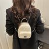 Premium Sense Rhombus Portable Backpack Bag Women's New Fashionable Versatile Solid Color Portable Shoulder Backpack