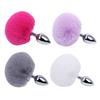 Metal Anal Plugs with Faux Fur Stainless Steel Butt Plugs for Prostate/G-Spot Stimulation Weighted Ergonomic Design Body-Safe Discreet Adult Toy