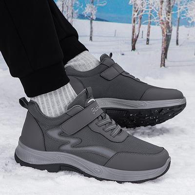 Winter Velcro Cotton Shoes Velvet Non-slip Warm Shoes Medium Walking Shoes Outdoor Cold Resistance Warm