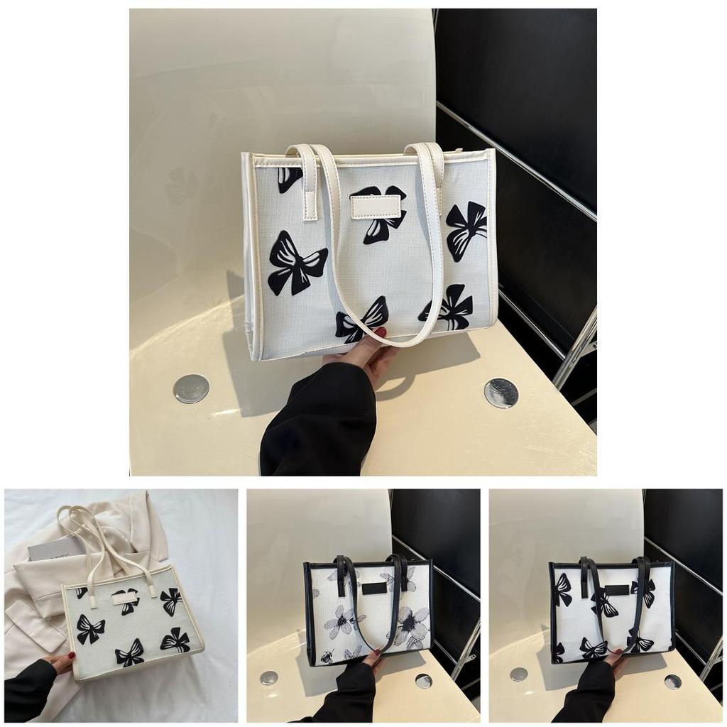 Stylish Simple Flower Pattern Square Bag Women's Casual Texture Shoulder Bag