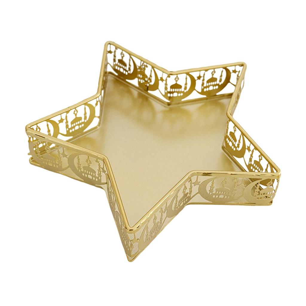 Moon Star Tray Eid Mubarak Tray Elegant Centerpiece Serving Platter for Events Family Gatherings Home Decoration Kitchen