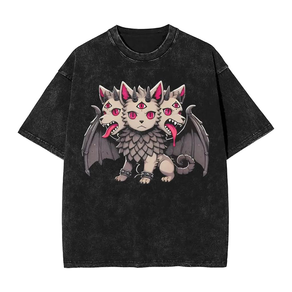 Classic Retro Game Hades Zagreus Funny Graphic Print T-Shirt Men Women Vintage Washed Cotton Y2K Harajuku Unisex Oversize Streetwear Short Sleeve Top