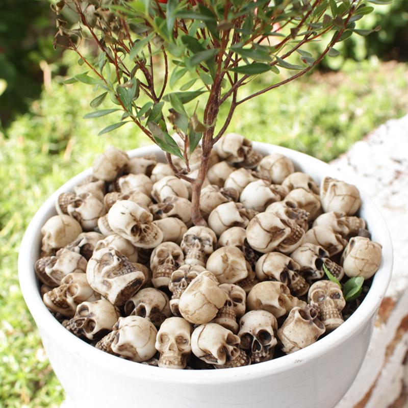 Skull Simulation Medium Set: Creative Flower Pot & Micro Landscape Paving Stone Ornaments.