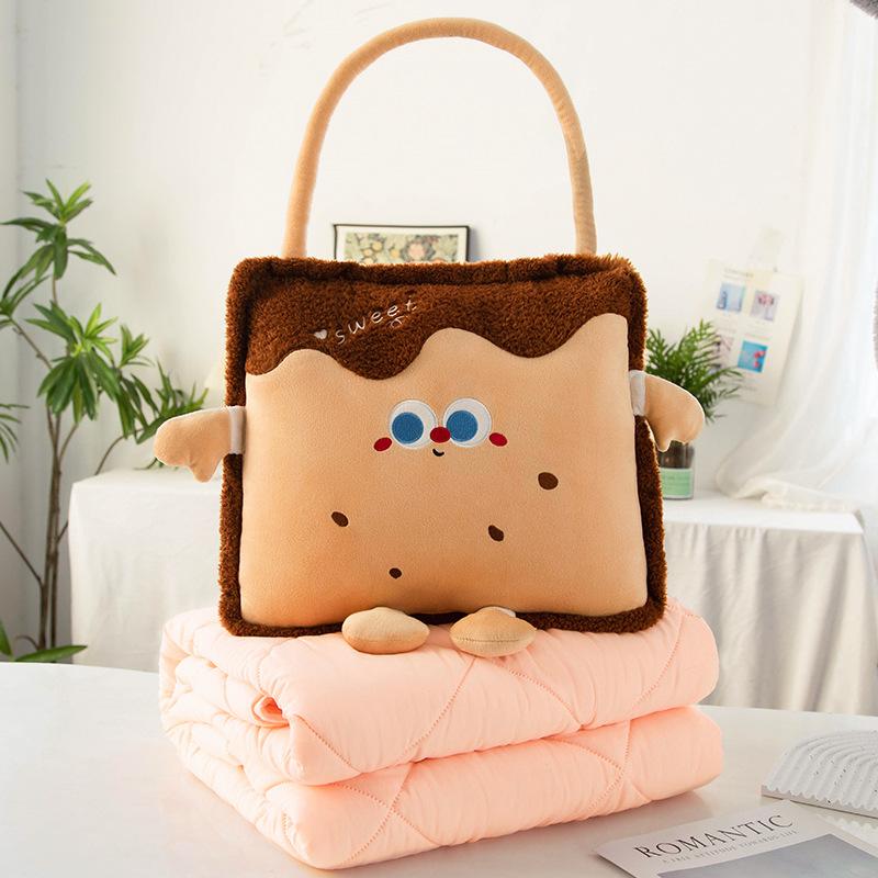 

Home Decor Throw Pillow Cartoon Cushion for Kids Gift Thickened Portable 2-in-1 Pillow Blanket Air Conditioner Quilt 100x150cm