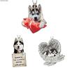 Husky Dog Acrylic Keychain Ornament for Car Mirror or Backpack