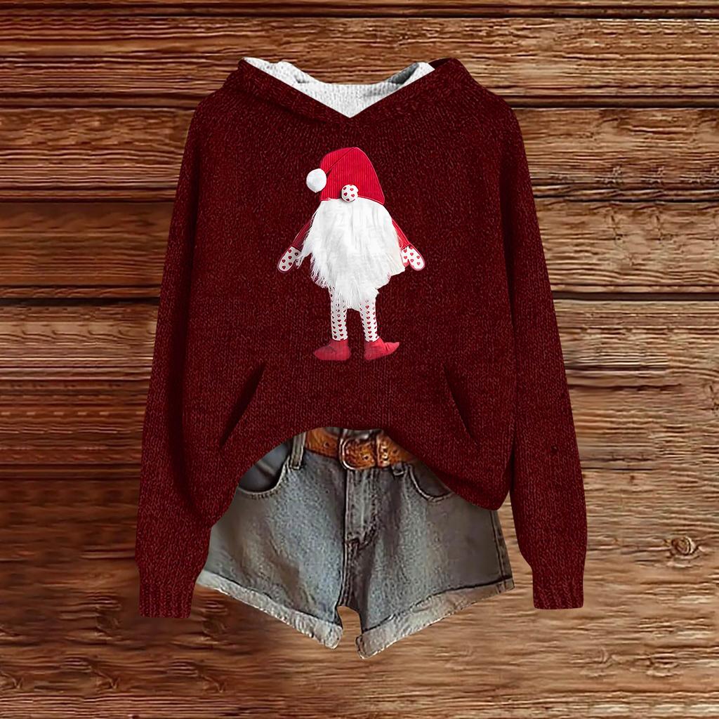 Sweatshirts For Women Knit Sweater Cute Shirt Fall Pullover Hooded Sweatshirt