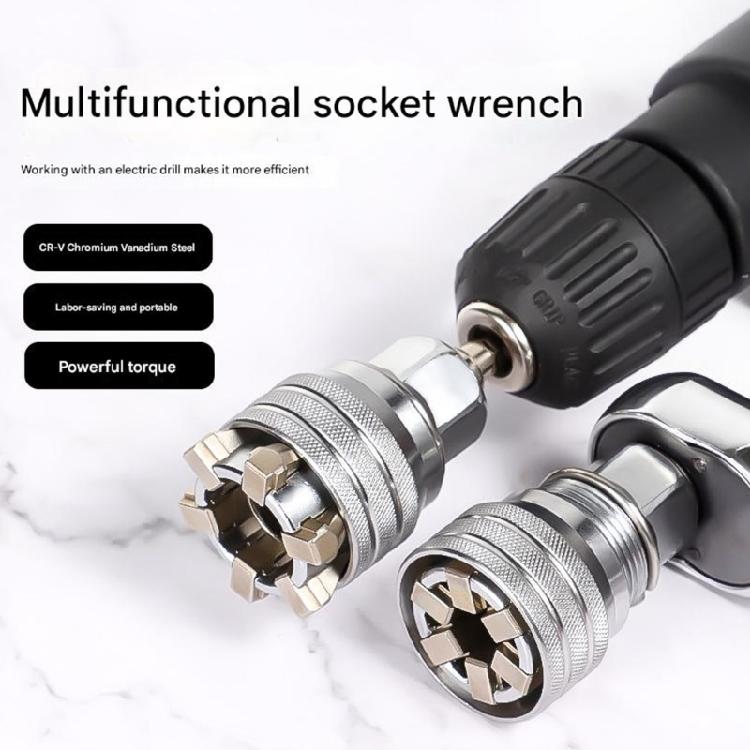 Adjustable Socket Wrench Compatible for 10mm-19mm Bolt Nut Size High Grade Steel for Longevity Efficient Workflows