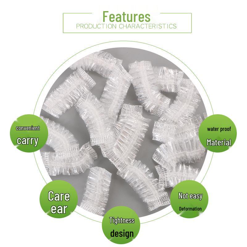 Waterproof High-Pressure Disposable Ear Covers for Piercing, Bathing, Shampooing & Hair Dyeing - 100 Pieces