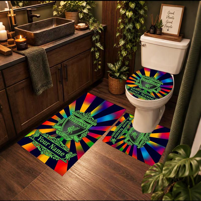 Liverpool Bathroom Mat Set 3Pcs Personalized Customization Bath Mats Set For Home Decoration Bathroom Decor Elegant Floor Mats