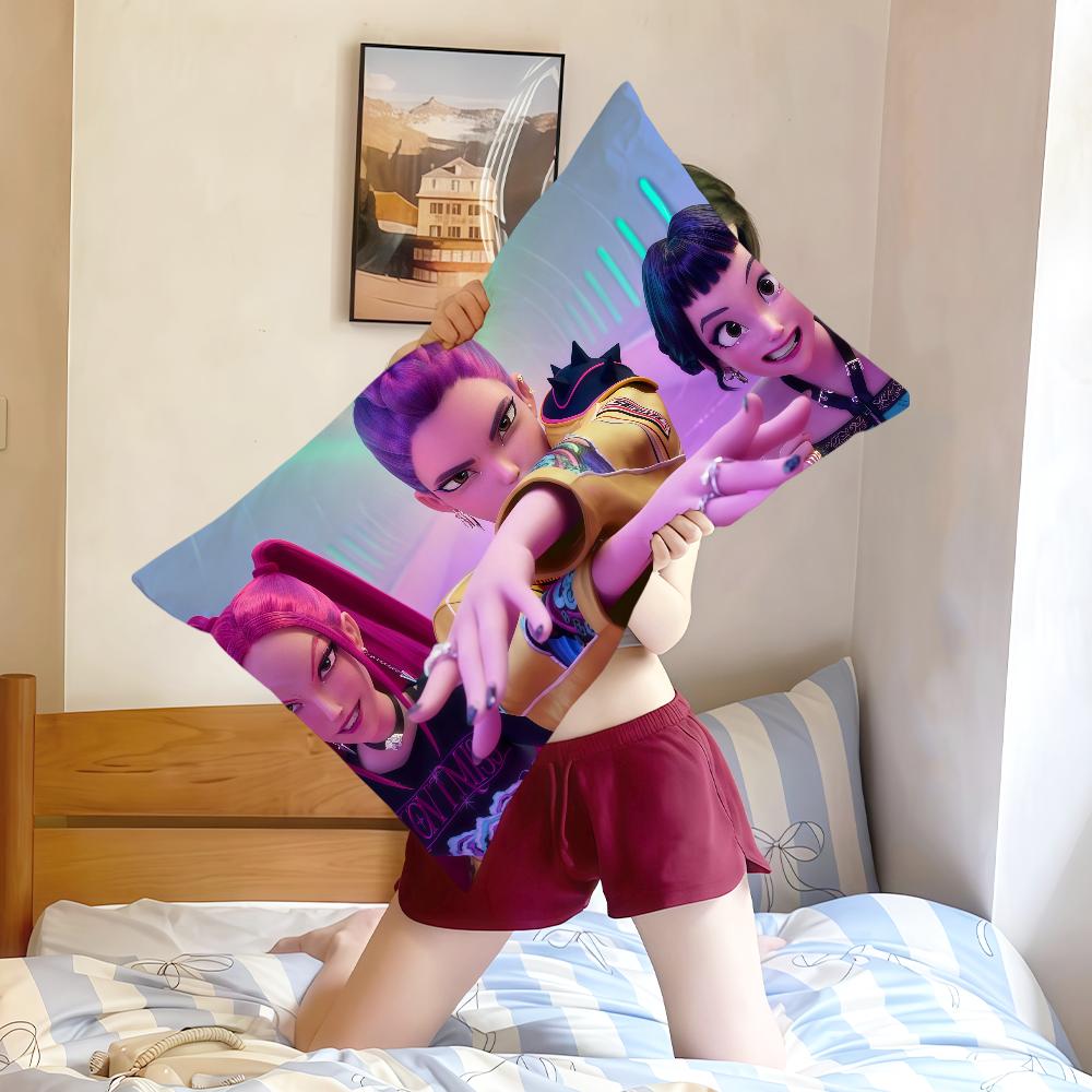 Anime Funny Meme K-Kpops D-Demon H-Hunters Cushion Cover Rectangle Pillow Cover Home Sofa Living Room Coffee Shop Pillowcase