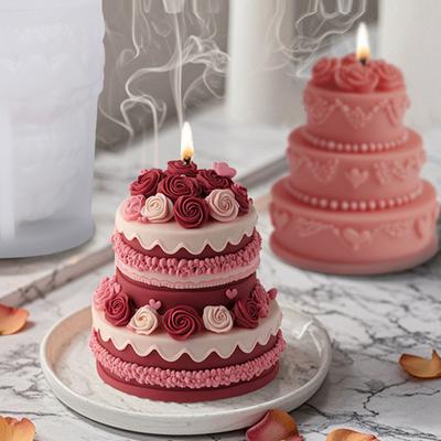 Rose Cake Candle Silicone Mold Heat Resistant Wedding Candle Silicone Mold For Making Candle Soap Chocolate Baking