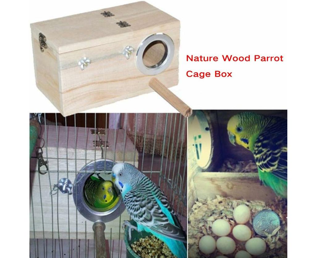 Large Parakeet Nest - Wooden Birdhouse Terrarium, 19.51212cm