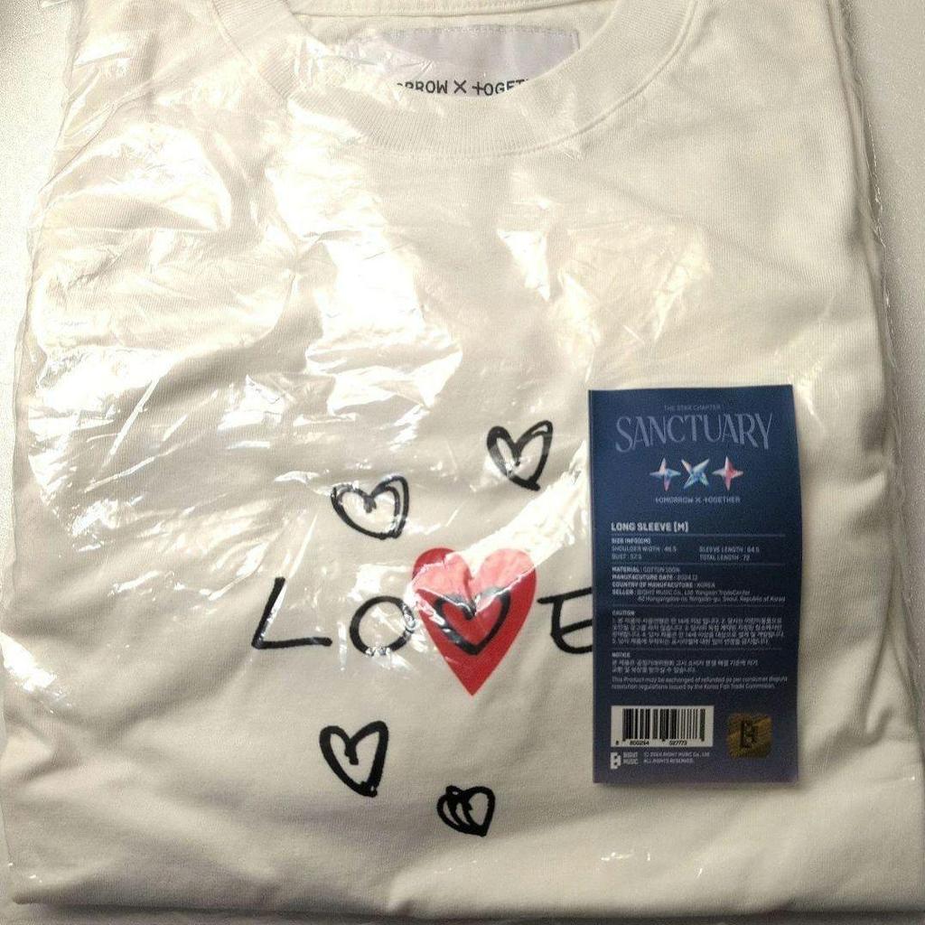 [USED] TXT SANCTUARY Long Sleeve T-Shirt, Size L, White