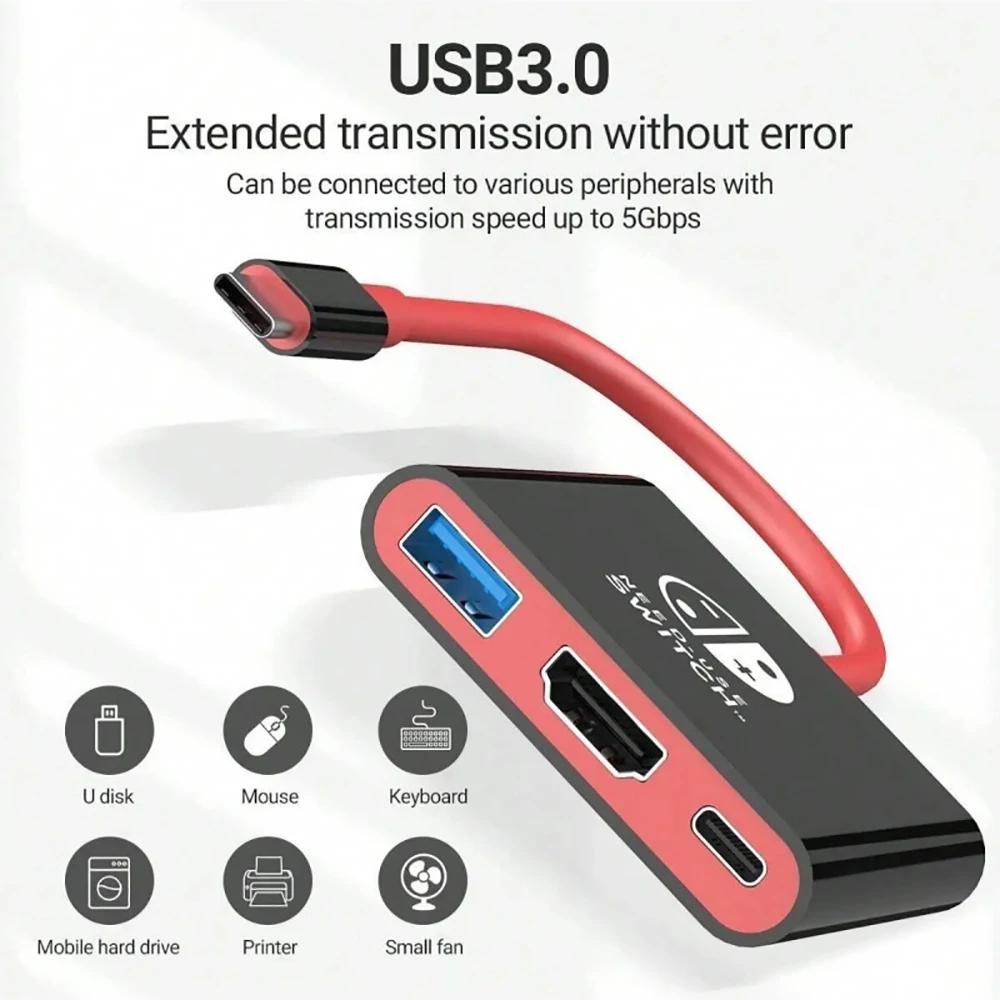 USB C Hub Dock with 4K HDMI USB 3.0 Portable Docking Station Multi-Port Adapter for MacBook Pro/Air Laptop iPad PC TV Monitor