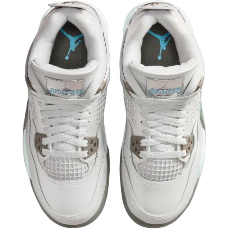 Jordan Air Jordan 4 Mid top Children's Basketball Shoes Gray Blue Teenagers HV4401-014