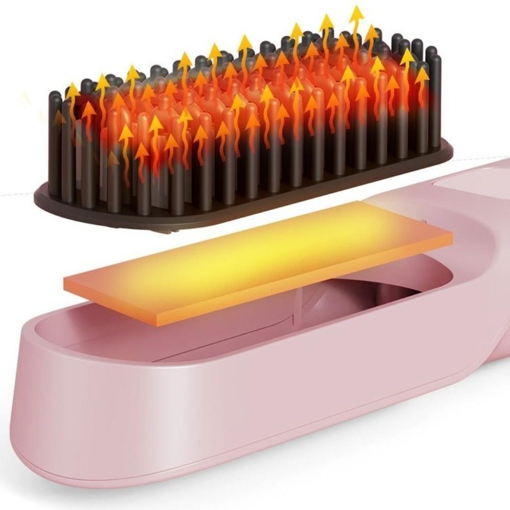 Type-C Rechargeable Straight Hair Comb 140-200C° Wireless Hair Straightener  Home Salon