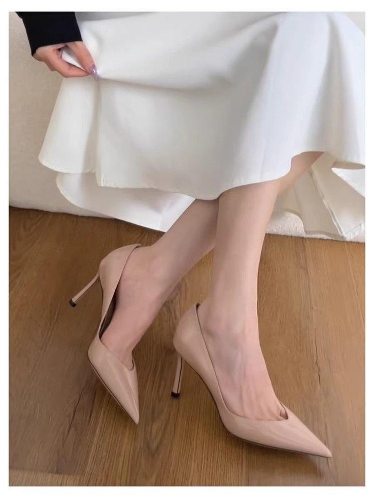 Top Luxury! Pointed Patent Leather High Heels, Thin Heels, Sexy, Light Mouth and Thin, Professional Commuter Work Shoes