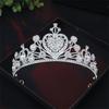 Huvudprydnader Kristall Brudtiara Krona Flerfärgad Bröllopshår Tiara Fantastiska Accessoarer