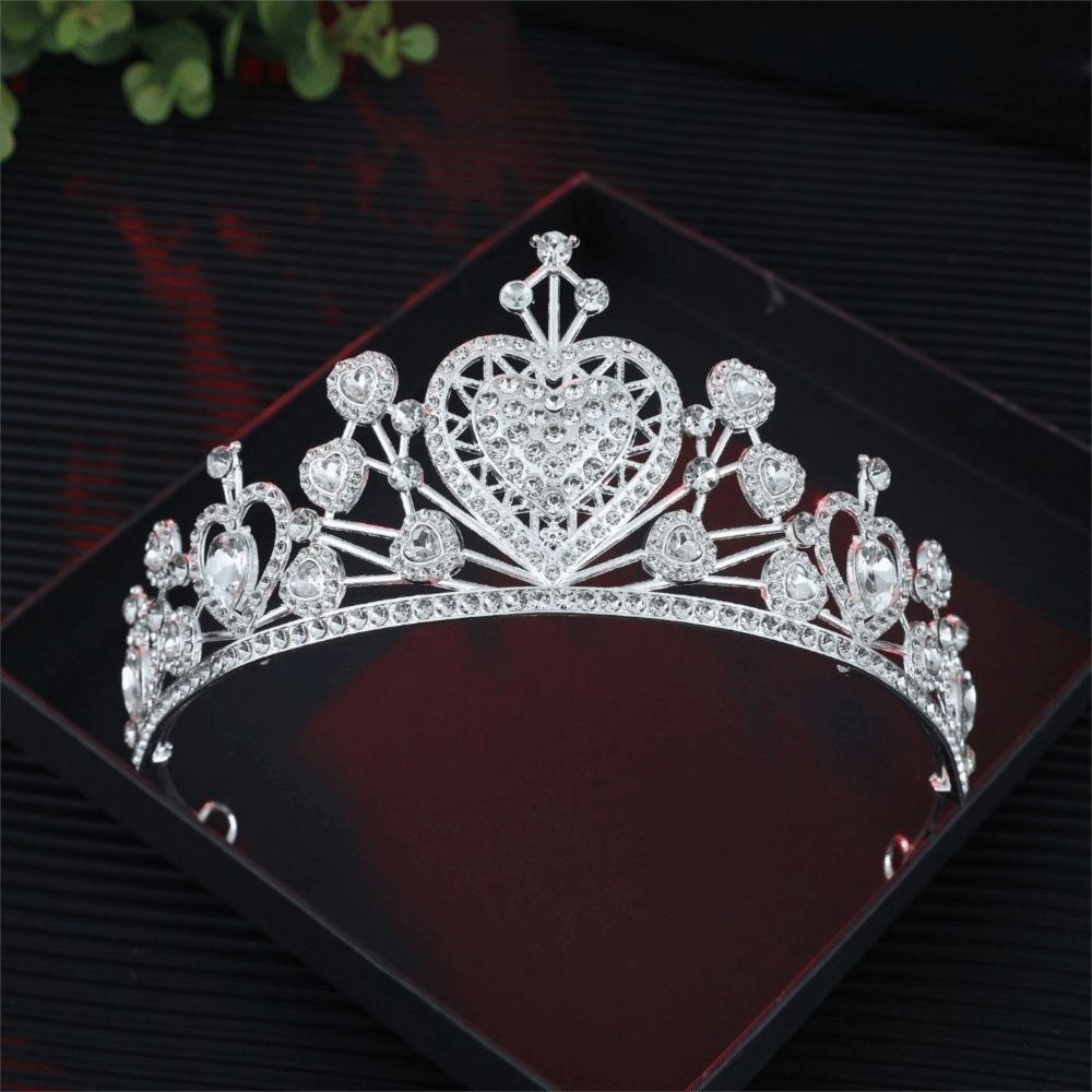 Huvudprydnader Kristall Brudtiara Krona Flerfärgad Bröllopshår Tiara Fantastiska Accessoarer