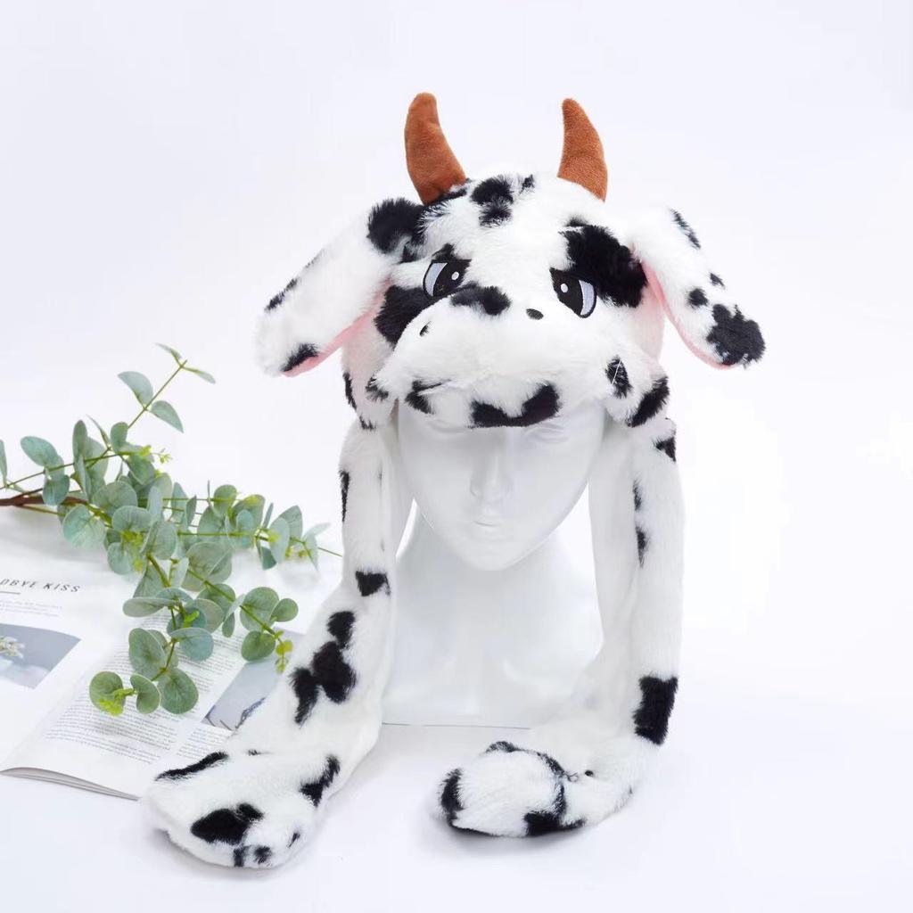 Lustige Weihnachts-Halloween-Plüschmützen mit Hirsch-Kürbis, Weihnachtsmann, Geistertierohren, beweglichen Plüschmützen für Jungen und Mädchen, Weihnachtsgeschenke