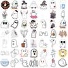 100 Small Size Cute Ghost Graffiti Stickers Decorate Guitar Notebook Suitcase DIY Waterproof