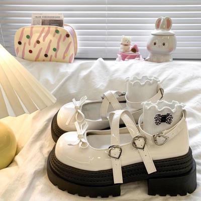 Round Head JK Platform Small Leather Shoes Women's 2025 New Spring and Summer Retro French Shallow Mouth Lolita Single Shoes
