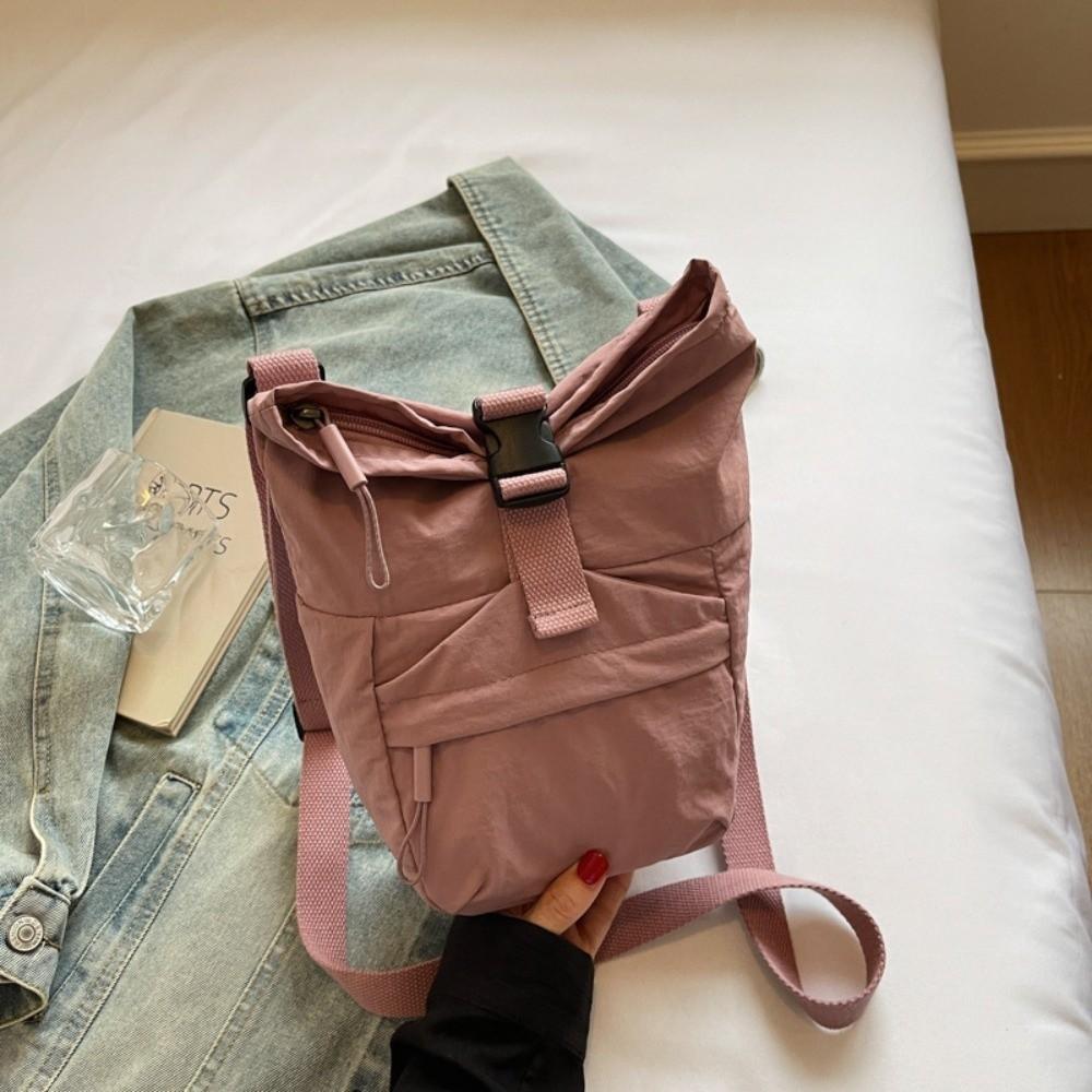 

Fashion Long Strap Shoulder Bag All-match Light Weight Crossbody Bag Durable Multi-pocket Messenger Bag For Girls Women розовый