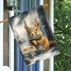 1pc, Welcome Winter Squirrels And Pine Cones - FlagDouble-Sided Garden Flag Courtyard Decoration, Outdoor Decoration, Lawn Decoration, Flag Onl